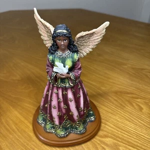 RARE-Dillards Hand Painted Double Sides Christmas Angel Figurine Holy Family 9" - Picture 1 of 10