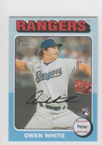 Topps Heritage Mini #168 Owen White 2024 borde azul RC 22/25 Texas Rangers - Imagen 1 de 1