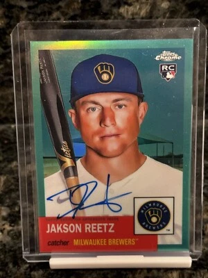 Jakson Reetz 2022 Topps Chrome Platinum AQUA REFRACTOR RC AUTO /150 #CPA-JRE - Image 1 of 2