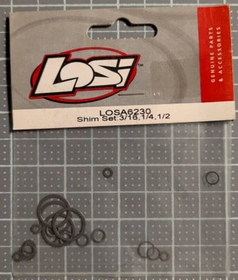 LOSA6230	Losi Shim Set 3/16, 1/4, 1/2 A-6230 - Image 1 of 2
