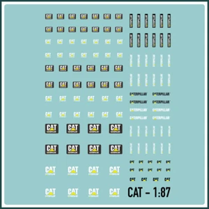 Waterslide Decal 1:87 - Caterpillar Cat Excavator Construction Vehicle Railway - Picture 1 of 3