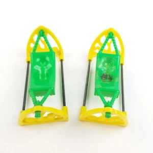 (2) Vintage Acme Baby Swing/Hammock Plastic Dollhouse Miniature Green/Yellow - Picture 1 of 8