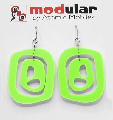 Pendientes atómicos mediados del siglo XX - Pendientes colgantes retro MCM - mediados de siglo Foto 1 de 4