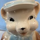Vintage 1950s AMERICAN BISQUE Cookie Jar Bear Bottom Only Blue Bow Tie No Chips