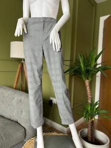 Ralph Lauren Pantalón Damas Talla UK 10 Blanco y Negro Cuadros Pierna Recta - Imagen 1 de 8