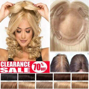 Silk Mono Base 8A Virgin Human Remy Hair Topper Hair Piece Women Free Part GY017 - Picture 1 of 34
