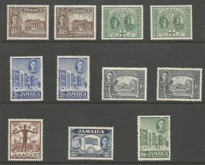 JAMAICA SG134-40 el 1945-6 GVI conjunto inc perfs fino como nuevo gato £57+ - Imagen 1 de 2