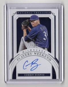 CORBIN BURNES - BREWERS - NATIONAL TREASURES ROOKIE ON CARD AUTO #'d /99 SICK! - Picture 1 of 2