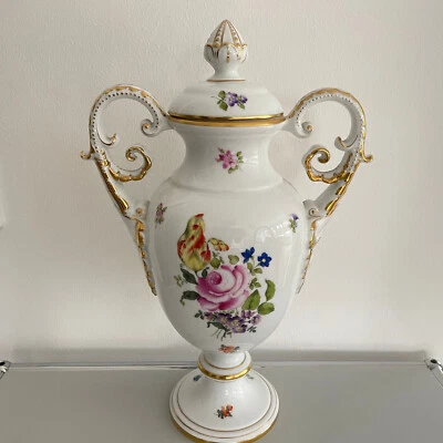 Herend BOUQUET DE SAXE 6491 VBSO  AMPHOREN VASE mit Deckel 37 cm UNBENUTZT - Bild 1 von 4