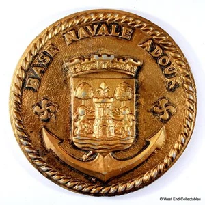 Base Navale Adour - Old French Navy Marine Nationale Tampion Plaque Badge Crest - Picture 1 of 3
