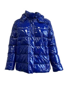 Marina Rinaldi Women's Blue Paiolo Hooded Down Jacket NWT - Picture 1 of 3