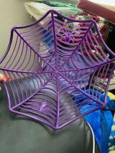 Purple Plastic Spider Web Bowl New!!! - Picture 1 of 2