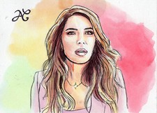 ORIGINAL Sketch Card Drawing Portrait Mara Kint REVERIE Sarah Shahi TV Serie ART