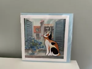 Katze am Fenster Quillkarte, leer, NEU - Bild 1 von 3