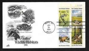 #1924a 18c Wildlife Habitats - ArtCraft  FDC PB4 Plt #11111 UR - Picture 1 of 2