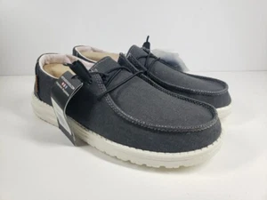 Hey Dude Wendy Chambray Off Black Sneaker Slip On Women's Sizes US 9/NEW - Picture 1 of 7