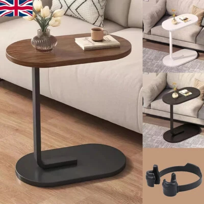 C-Shaped Compact Sofa Side End Table Coffee Laptop Table Living Room Bedroom UK - Image 1 of 4