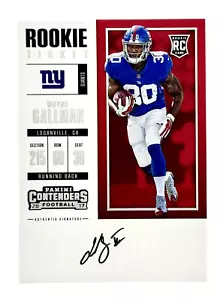 2017 Panini Contenders #316 Wayne Gallman RC Auto New York Giants - Picture 1 of 2