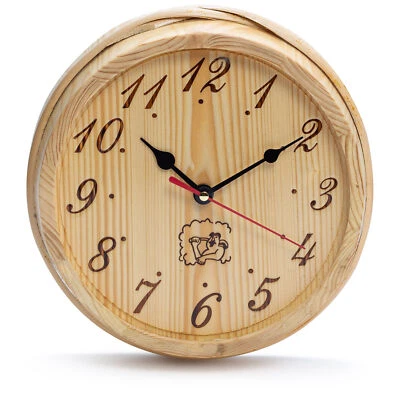 Sauna Wanduhr Ø22cm Kübel-Design Saunauhr für Ruheraum Partykeller Saunazubehör - Bild 1 von 2