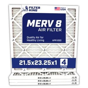 Filter King 21.5x23.25x1 Air Filter 4-PACK MERV 8 Actual Size 21.5 x 23.25 x - Picture 1 of 5