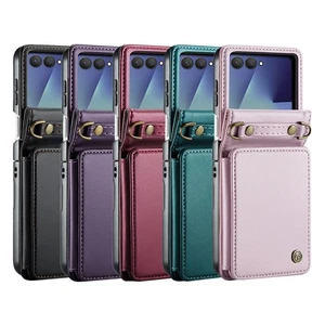 For Samsung Galaxy Z Flip 7 Leather Card Wallet Phone Case With Long Strap NEW - Picture 1 of 18