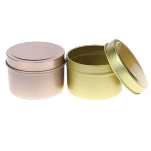 DIY Round Candle Jars 4Oz Aluminum Tins With Lids Cosmetic Sample Containers-yg - Picture 1 of 15