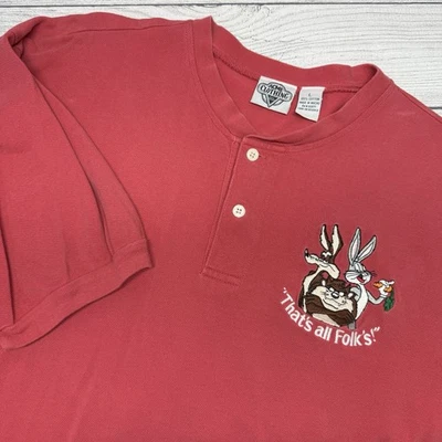 Винтажная рубашка Looney Tunes Acme Clothing Large Bugs Taz Coyote That's All Folks - Изображение 1 из 4
