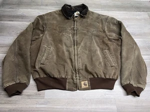Abrigo vintage Carhartt Santa Fe marrón descolorido para hombre 2X-grande XXL JQ2382 1996 - Imagen 1 de 11