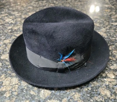 Chapéu Fedora Borsalino 1857 Alessandria Masculino Azul Itália Thomas Moore 7 1/8 Feltro de Pele - Imagem 1 de 4