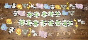 5 pancartas colgantes de fiesta de feliz cumpleaños de animales de zoológico decoraciones de animales separados - Imagen 1 de 2