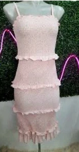 Vestido midi No Boundaries rosa floral sin mangas con capas talla 2xl - Imagen 1 de 6