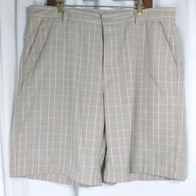 Pantalones Cortos de Golf Bolle' Para Hombre Talla 38 Blanco Tostado Cuadros Frente Plano Secado Rápido *LEER Foto 1 de 4