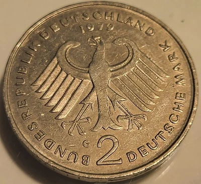 1979 G German Federal Republic 2 Mark Heuss Coin! Great Condition But You Decide - Image 1 of 2