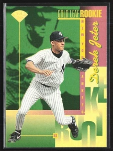 Derek Jeter 1996 Leaf Gold Leaf Rookie Gold Press Proof RC #211 New York Yankees - Picture 1 of 2