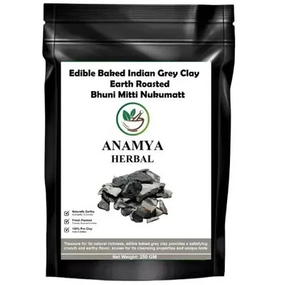 OMKAR EDIBLE BAKED INDIAN GREY CLAY EARTH ROASTED BHUNI MITTI NAKUMATT Free Shipping