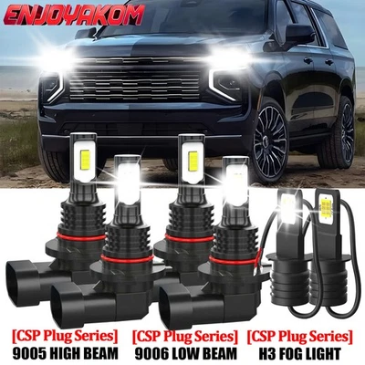 For Chevrolet Tahoe 1995-2000 LED Headlight High Low Beam+Fog Light Bulbs 6pcs - Image 1 of 4