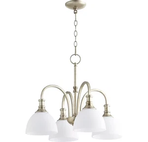 Quorum 6211-4-60 Richmond 23" 4-Light Nook Chandelier in Aged Silver Leaf - Picture 1 of 2