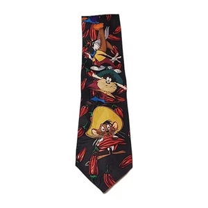 Vintage 1994 Looney Tunes Mania Chili Pepper Krawatte Bugs Taz Speedy Daffy - Bild 1 von 7