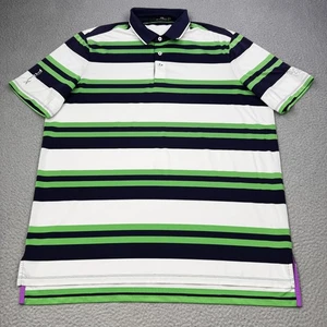 RLX Ralph Lauren Poloshirt Herren XL weiß grün navy gestreift Golf Performance - Bild 1 von 14