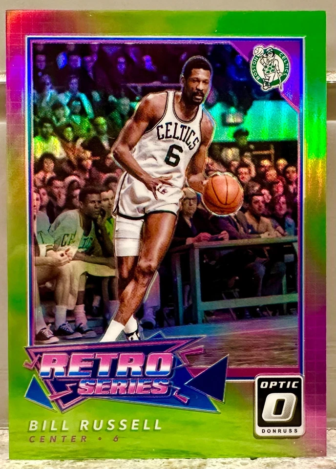 JERSEY # MATCH! 2017-18 Donruss Optic Bill Russell Lime 6/175! CELTICS (1/1)! - Image 1 of 3