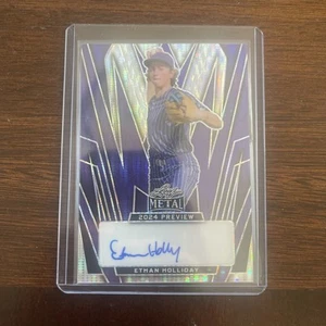 2024 Leaf Metal Baseball Ethan Holliday Purple Crystal Auto #4/5 Color Match - Picture 1 of 2