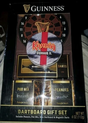 Guinness mini dart board 2019 gift set READ Beer Promo NEW + Kahlua Coaster Set - Image 1 of 4
