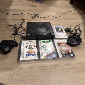 Sega Saturn Console w/ 2 Controllers Cables  Tested Working 1996 and game bundle