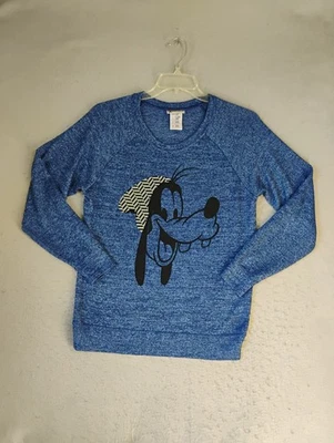 Camiseta pulôver de malha gola redonda manga longa pateta azul média adulto parques da Disney - Imagem 1 de 4