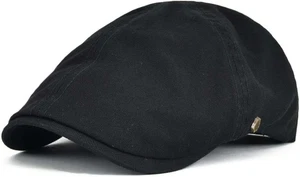 VOBOOM Cotton Flat Cabbie Hat Gatsby Ivy Irish Hunting One Size, Black - Picture 1 of 4