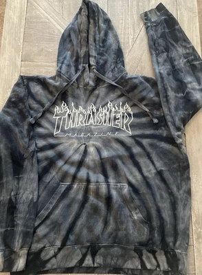 Pullover con capucha para hombre Thrasher Magazine logotipo gráfico, XL azul/gris. Foto 1 de 4