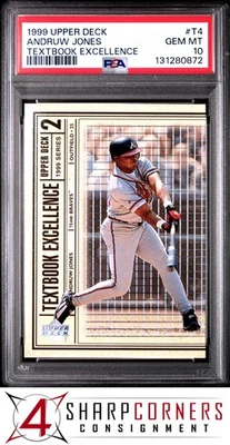 Libro de texto Excellence 1999 cubierta superior #T4 Andruw Jones Pop 1 PSA 10 Foto 1 de 3