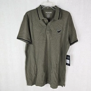 True Religion Men's Medium Green Olive Crafted With Pride Polo Shirt - Picture 1 of 11