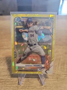 2021 Bowman Chrome Draft Dominic Hamel Gold Ice Refractor Prospect # /99 - Picture 1 of 3