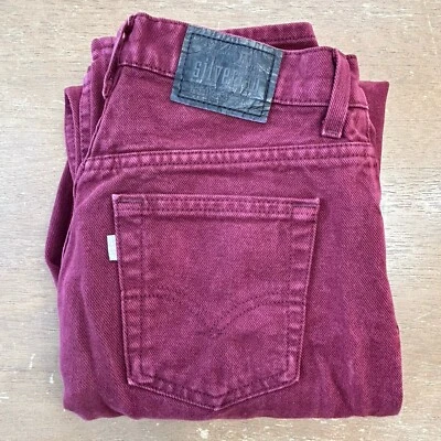 VTG 90s Levi’s SilverTab Loose Jeans Maroon Red 29x30 (Junior Sz 5) Skate Grunge - Image 1 of 4